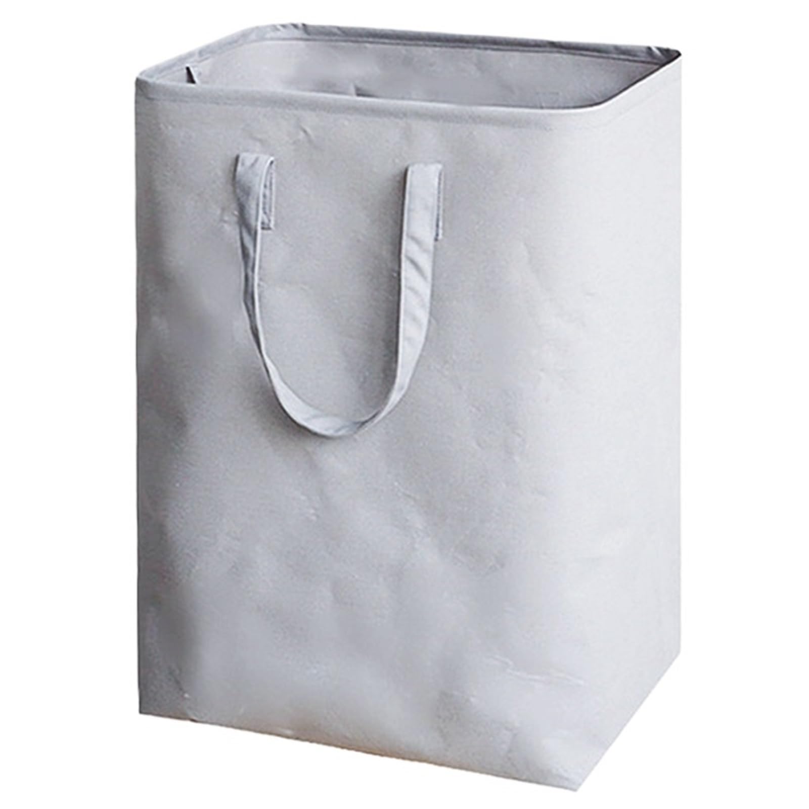 WäSchekorb Zusammenklappbarer Wäschekorb aus Segeltuch im Vertragsstil for schmutzige Kleidung, wasserdichter Eimer-Wäschekorb FüR Wohnheim(Grey)