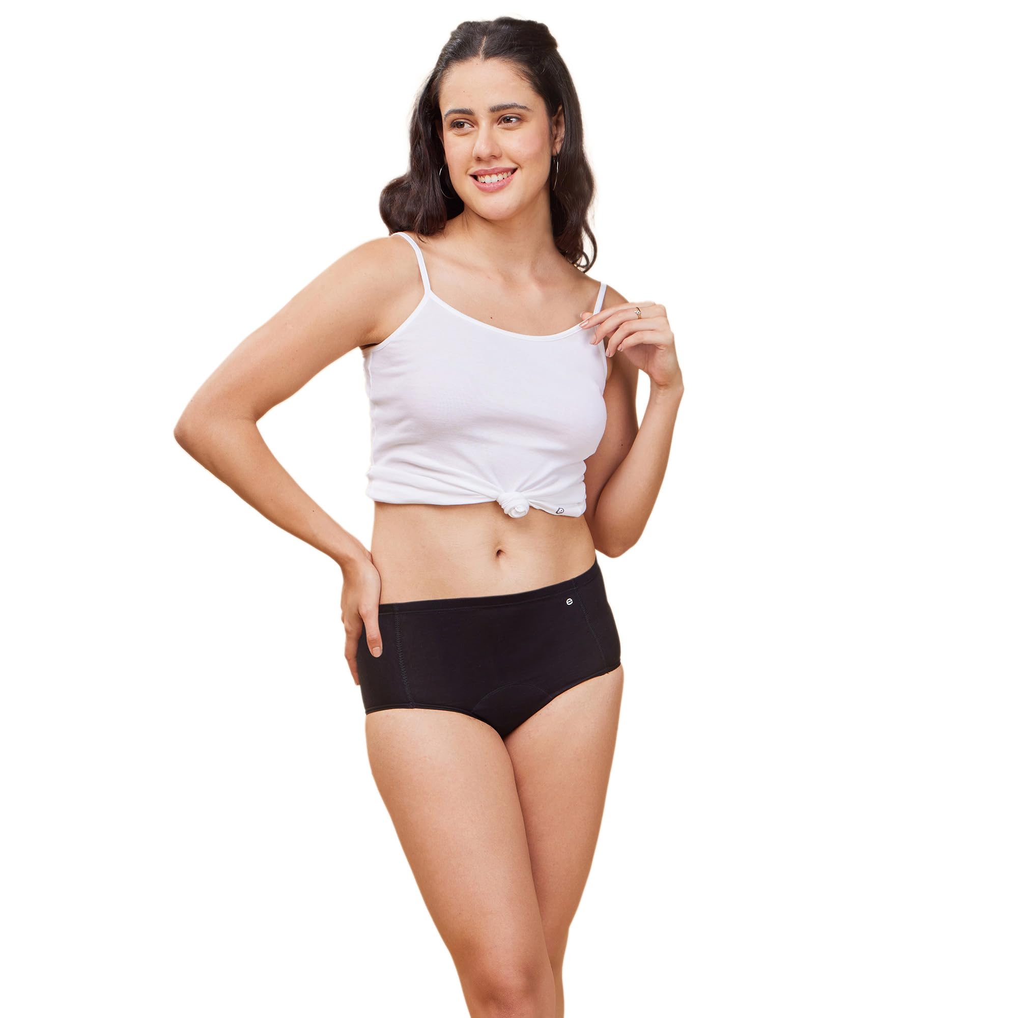 enamor Women's Cotton Blend Modern Solid Hipster Panties (Pack of 1) (PP12_Black-picture-15