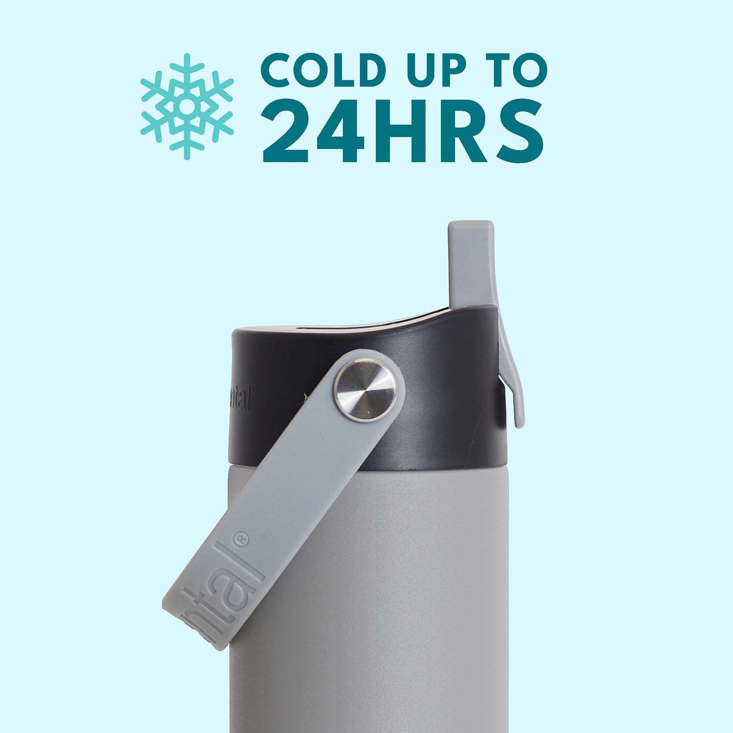 Elemental 24oz Insulated Water Bottle with Straw - 100% Leak-Proof Stainless Steel Core Water Bottles for Travel, Sports and Gym - Double Wall Insulation & BPA Free - Graphite - Image 3