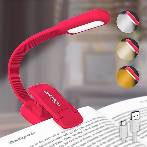 Miniatura 12 de Luz de libro recargable para lectura, luz de clip de 9 LED para el cuidado de los ojos con 9 temperaturas de color, atenuación continua, batería de