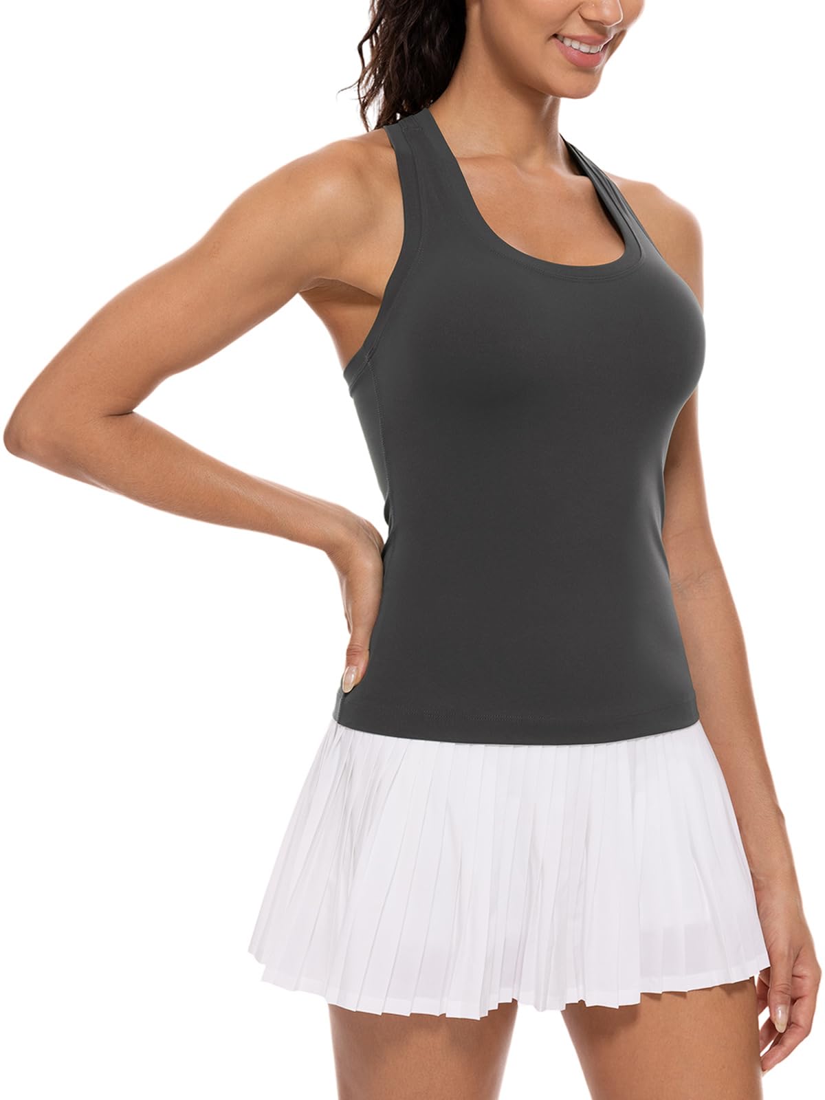 Ukaste Damska koszulka bez rękawów Studio Essential Racerback Yoga Performance Workout Tops