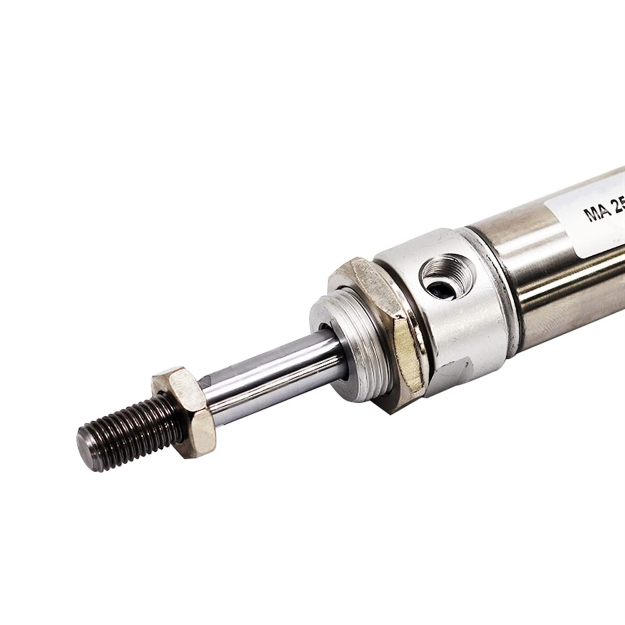 MA25 Luftzylinder Serie Edelstahl Magnetischer Ringhub 25-500 mm Doppeltwirkender Kleiner Mini-Pneumatikzylinder (Color : MA25x250, Size : with LB Accessories)