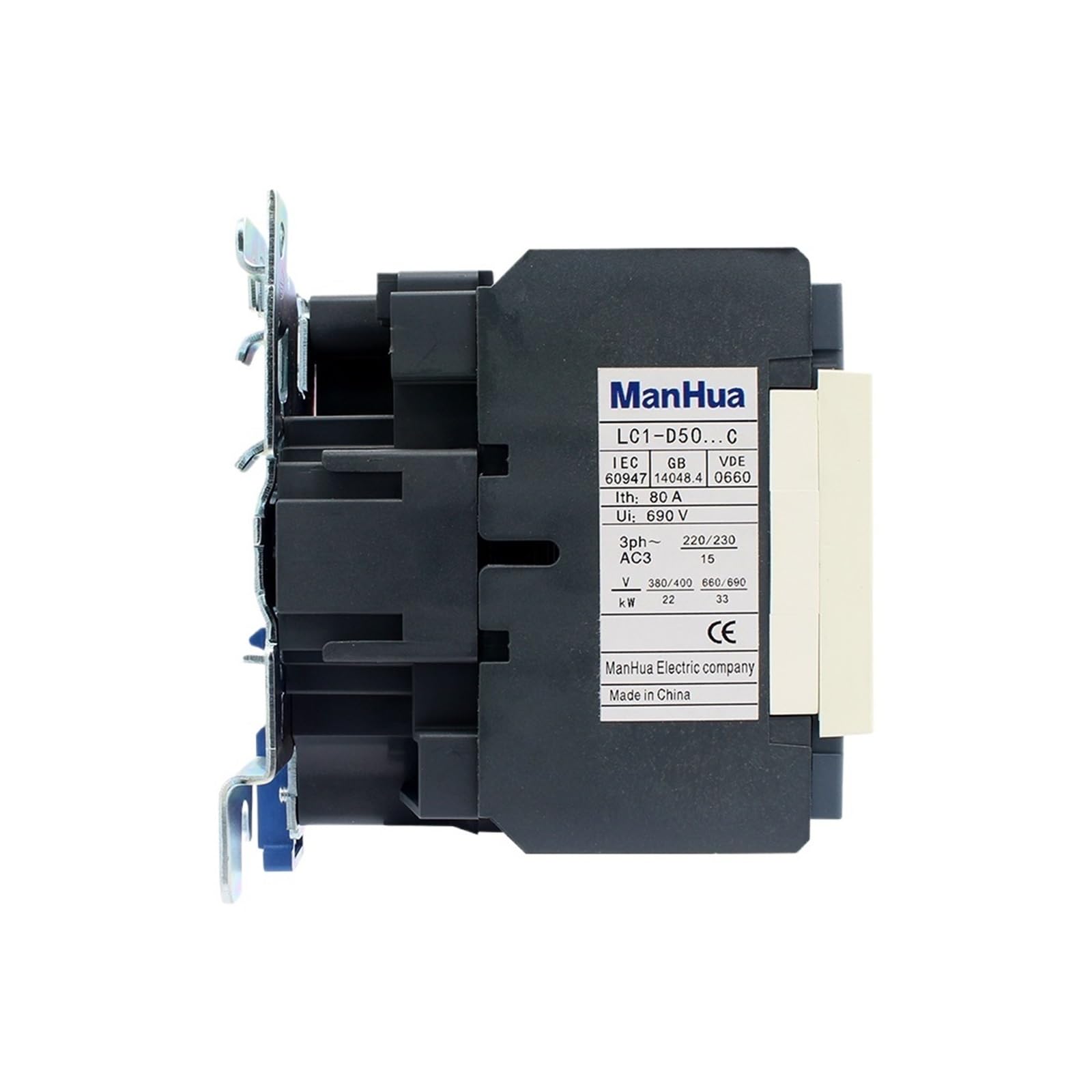 Contactor de LC1-D50 montado en carril Din, Contactor eléctrico Industrial de CA, 50Hz, 220/230V, 50A Componentes electrónicos