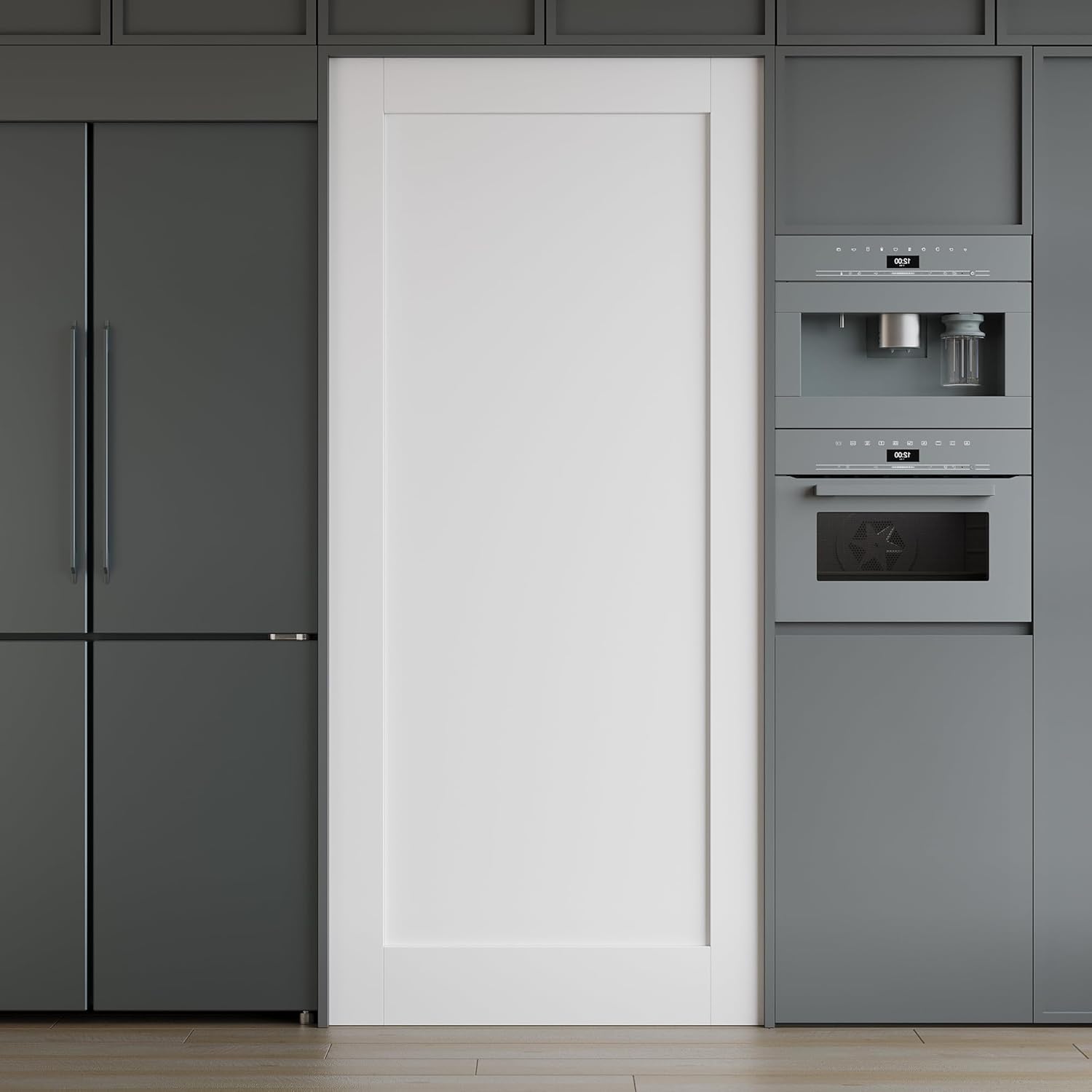 WINSTELLAR 36"x80" 1-Panel Shaker Style White Primed Solid Core Interior Door Slab, Paintable Bedroom Door, Wood Doors for Pantry, Laundry, Closet as Prehung, Pocket Doors, NOT Included Hardware
