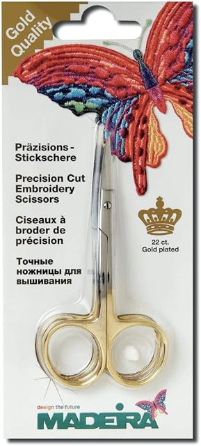 Madeira 9478 | Gold Plated Double Curved Embroidery Scissors