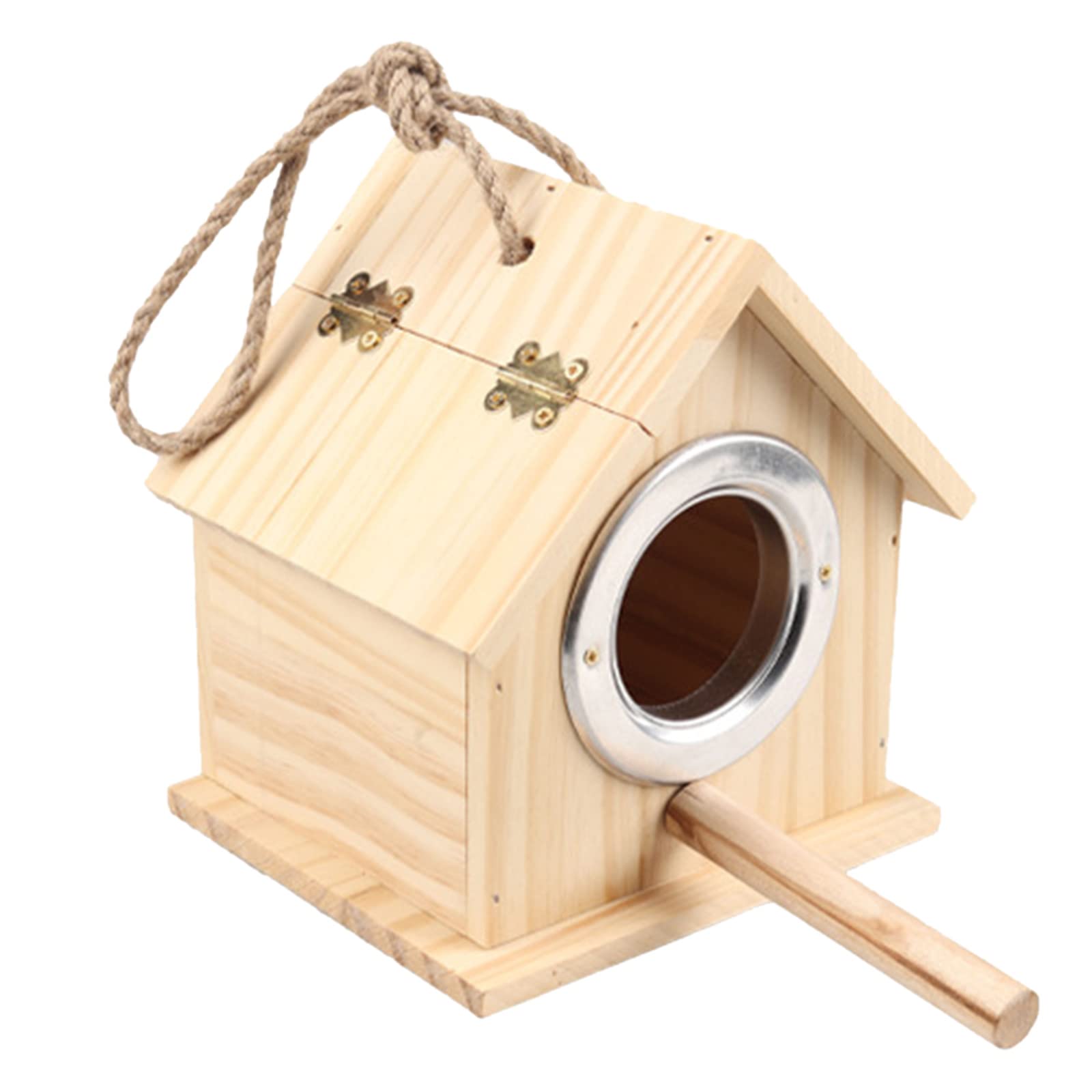 NEWFT Parakeet Nest Box Bird House Bird House Natural Wood Bird Cage Bird Nesting House For Cage Breeding Box