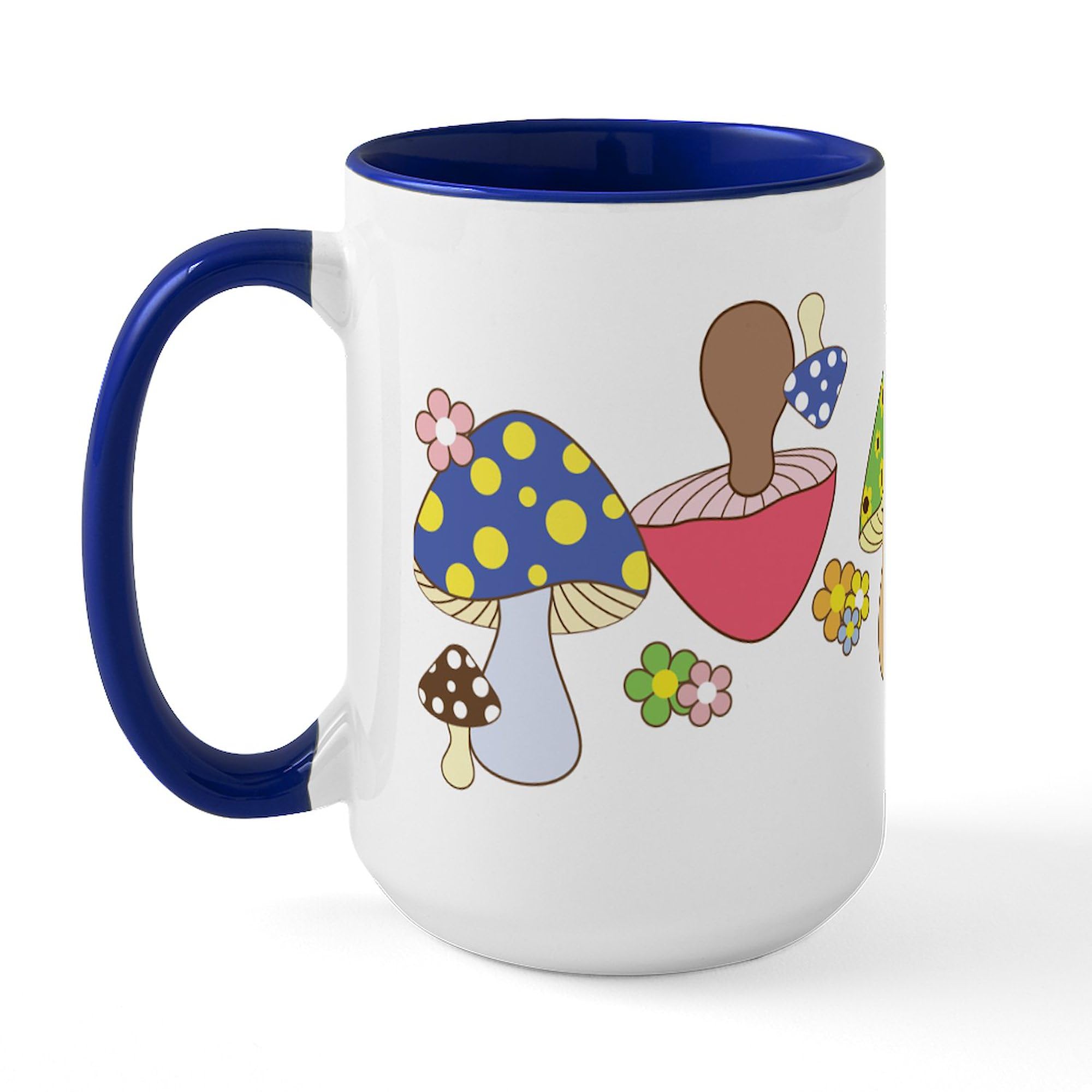 CafePress Magic Mushroom Art Large Mug (15 Oz) 15 oz (444 ml) Ceramic Coffee Mug