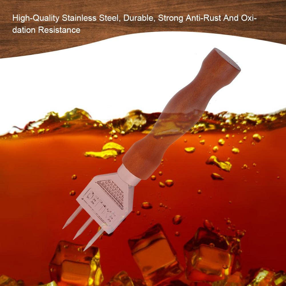 Martello Rompighiaccio, Spacca Ghiaccio, Punteruolo per Ghiaccio, Rompighiaccio con Manico Legno Scalpello Ghiaccio Portable Punch Utensili Robusto Cocktail Pickel per Barman Bar Cucina