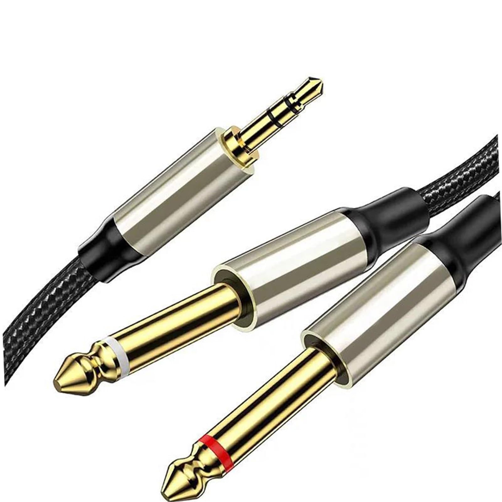 Kabel Do Gitary Kabel Stereo 3,5 Mm TRS Do Podwójnego Adaptera Przewodu Rozgałęźnego 6,35 1/4 Mono Y(5m)