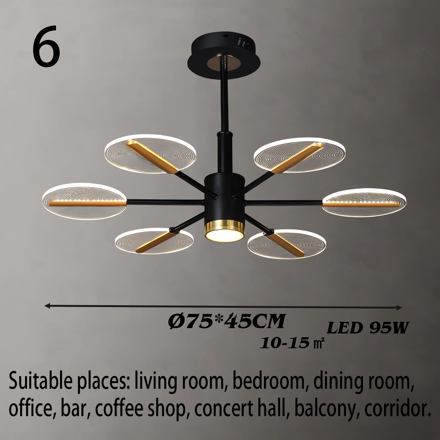Żyrandole, lampa sufitowa LED do salonu nowoczesne lampy sufitowe z pilotem zdalnego sterowania podtynkowe oświetlenie sufitowe wiszące o wysokiej jasności 180 W sypialnia jadalnia (8+4)/6