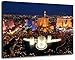 Produktbild Las Vegas Skyline bei Nacht Format:120x80 cm Bild auf Leinwand bespannt, riesige XXL Bilder komplett und fertig gerahmt mit Keilrahmen, Kunstdruck auf Wand Bild mit Rahmen, günstiger als Gemälde oder Bild, kein Poster oder Plakat