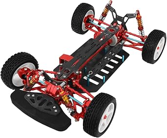 Metal & Carbon Fiber Full Chassis Frame Body Kit with Shock Absorber Wheel Gear Box for 1/10 Rally Racing RC Car Touring Car TT02B TT-02B Tamiya Upgrade Parts Red