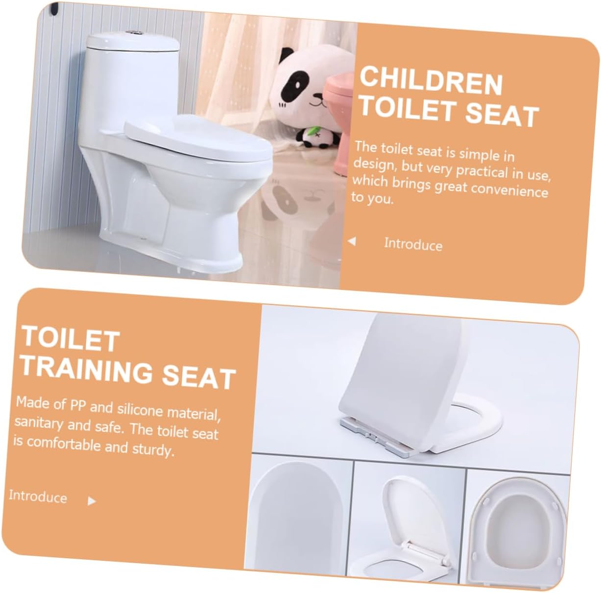 WOONEKY Potty Training Seat for Toddlers Colorful Heavy-duty Toilet Seat with Non-slip Pad Easy to Install Ergonomic Design for Safe and Independent Toilet Training