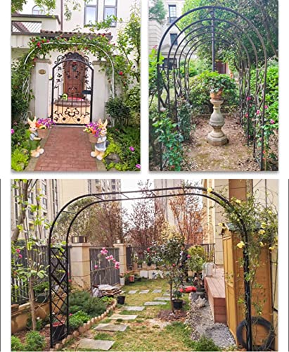 Arco da giardino in metallo, traliccio per pergola, supporto da 139,7 cm a 340,4 cm di larghezza, 270 cm di altezza, perfetto per matrimoni, eventi all'aperto, esposizione di fiori in prato e cortile
