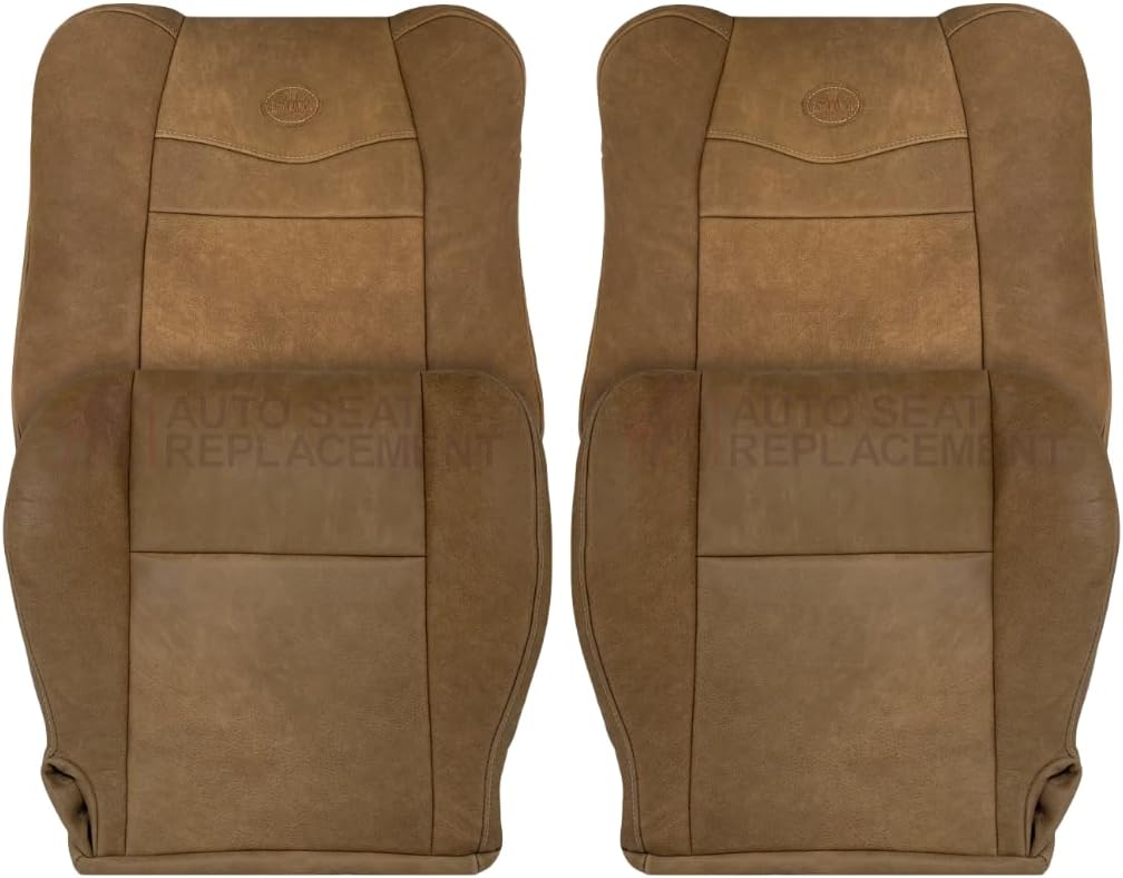 Auto Seat Replacement, Compatible with 2001 2002 2003 Ford F150 King Ranch Leather Seat Cover Replacement in King Ranch Tan (Driver Bottom)