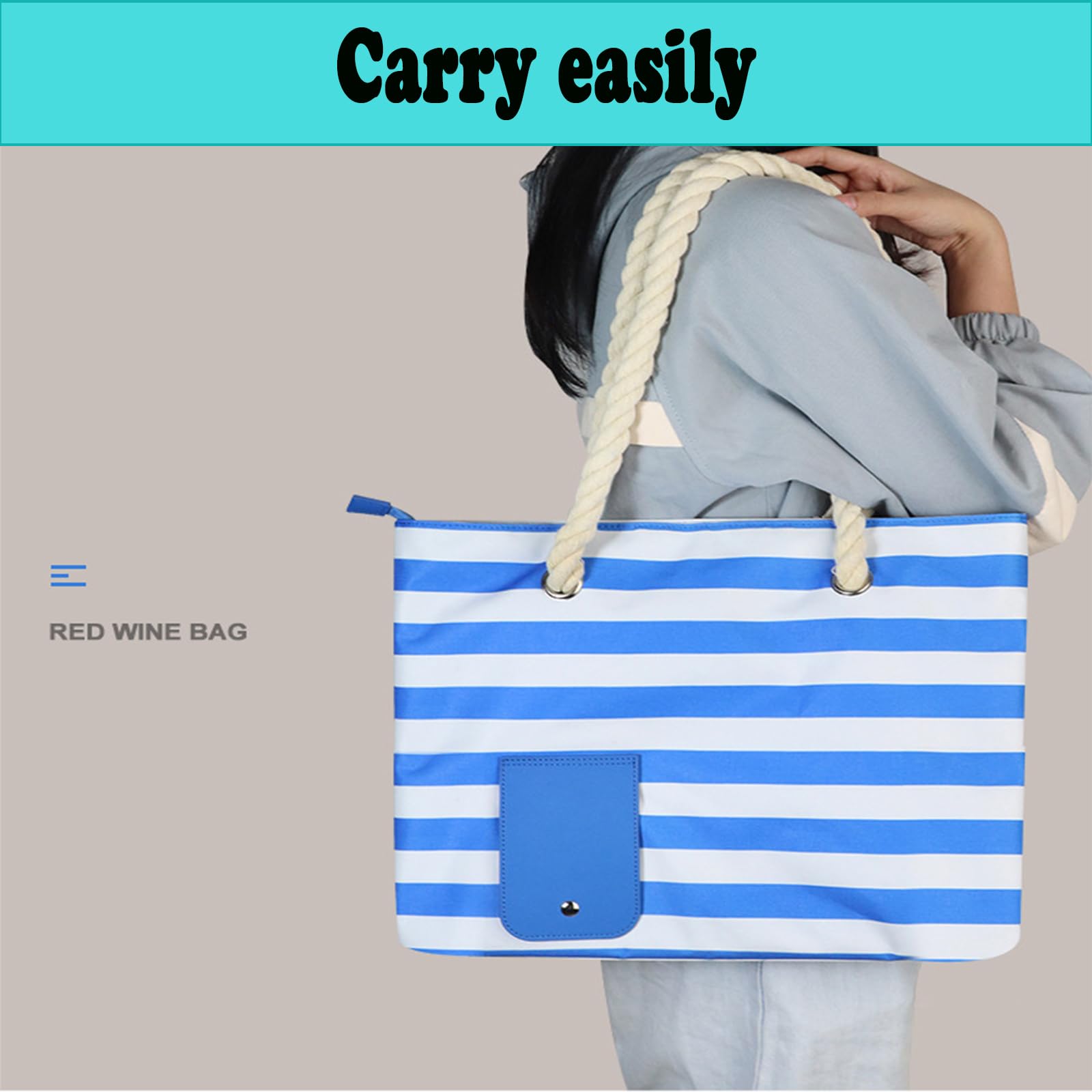 Bolsa de la compra de vino, bolsa de vino con grifo, bolsa de picnic con compartimento a prueba de fugas y aislamiento, la bolsa 2 en 1 – bolsa de almuerzo, gris, Bolsa de almacenamiento para