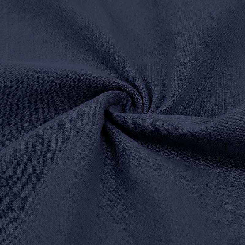 Men's Cotton-Linen Shirt - Short Sleeve Button Down Breathable Business Casual Shirt with Pocket for Vacations - Image 5