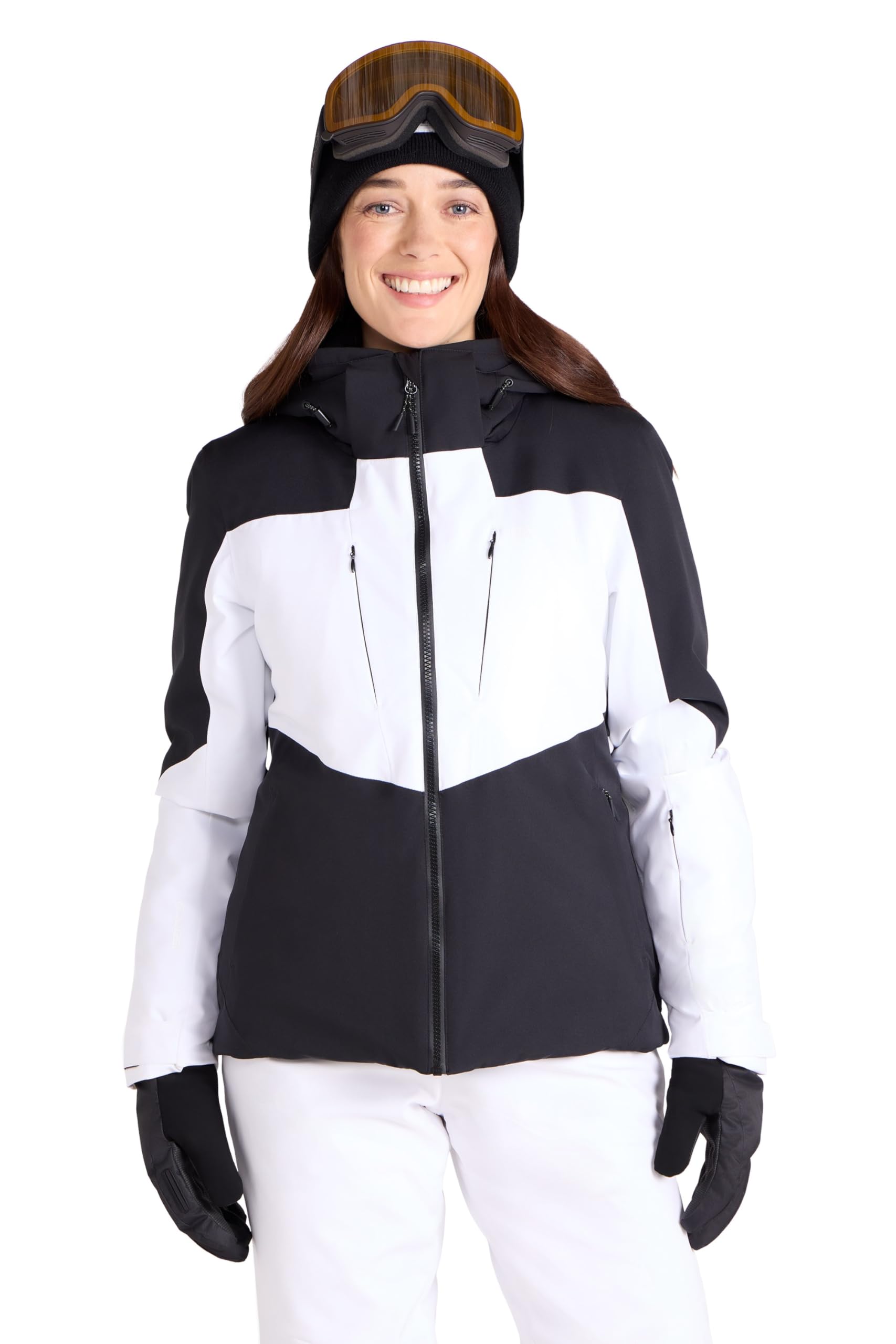 Mountain Warehouse Women's White 'Altitude Extreme' Waterproof Breathable Padded Ski Jacket In | Size: 18