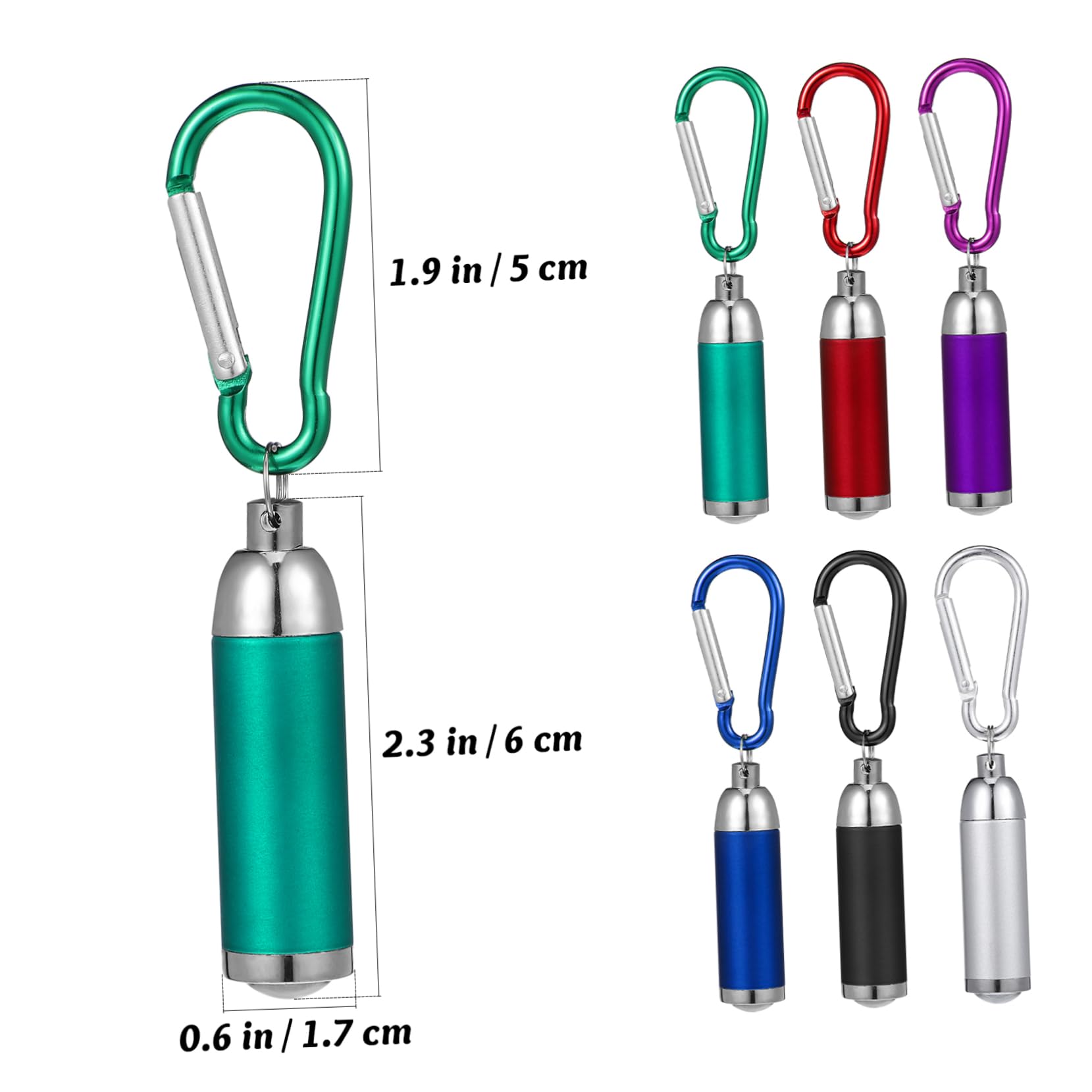 HOMSFOU 12pcs Mini Keychain Flashlight Climbing Hook Aluminium Alloy Compact Torch for Outdoor Adventures and Home Use Any Occasion