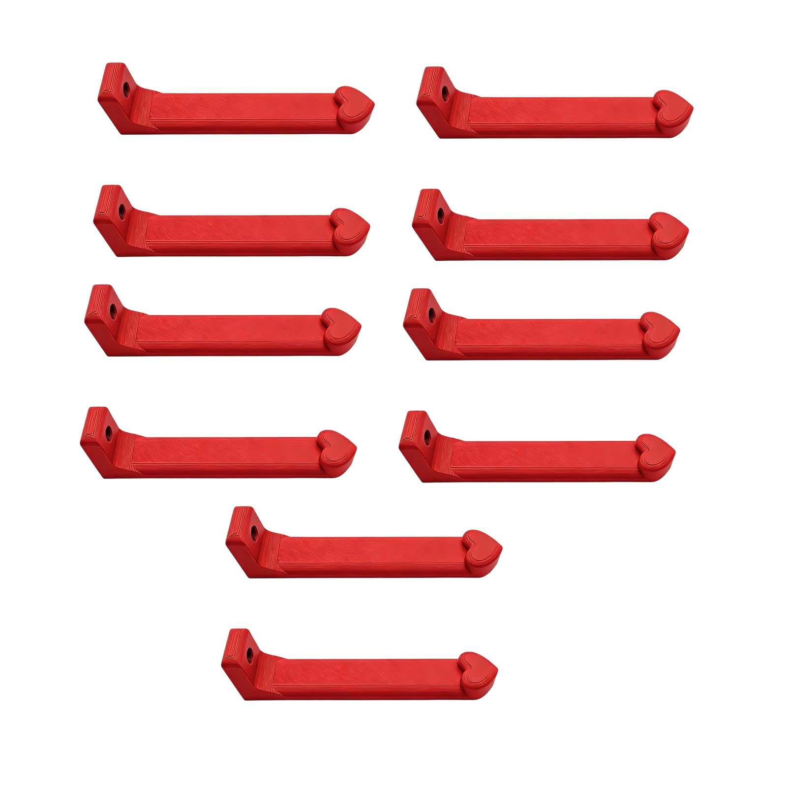 Msioytog Red Storage Wall Hooks Set 3D Printed Tool Holder Rack For Workshop Workbench Craft Desk Garage Use And Setup 10Pcs Wall Mounted Tool Rack