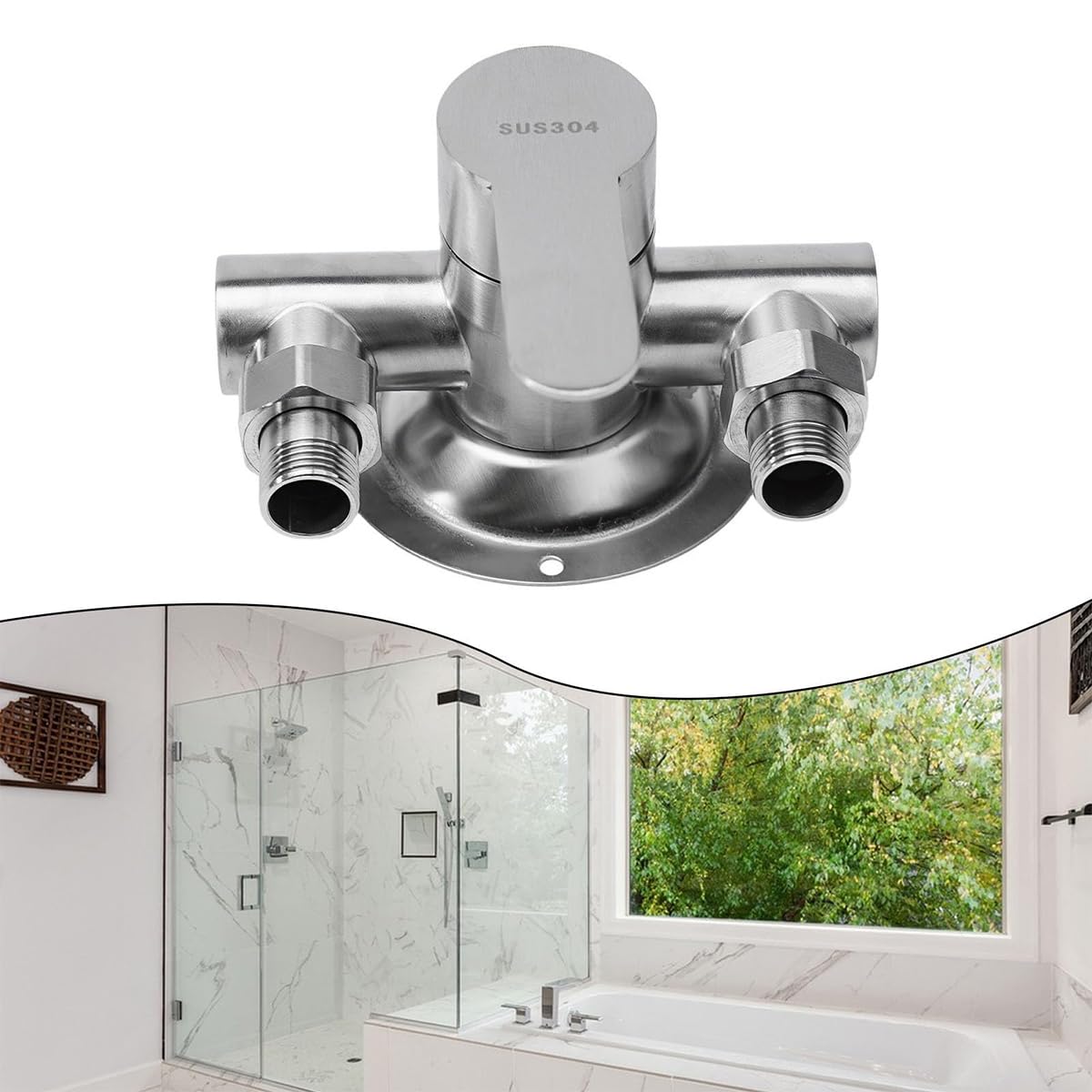 Rubinetto per Doccia Moderno a Parete, rubinetti per Doccia con valvola di Controllo, Rubinetto per Doccia in Acciaio Inox, Miscelatore per Acqua Calda e Fredda a Parete