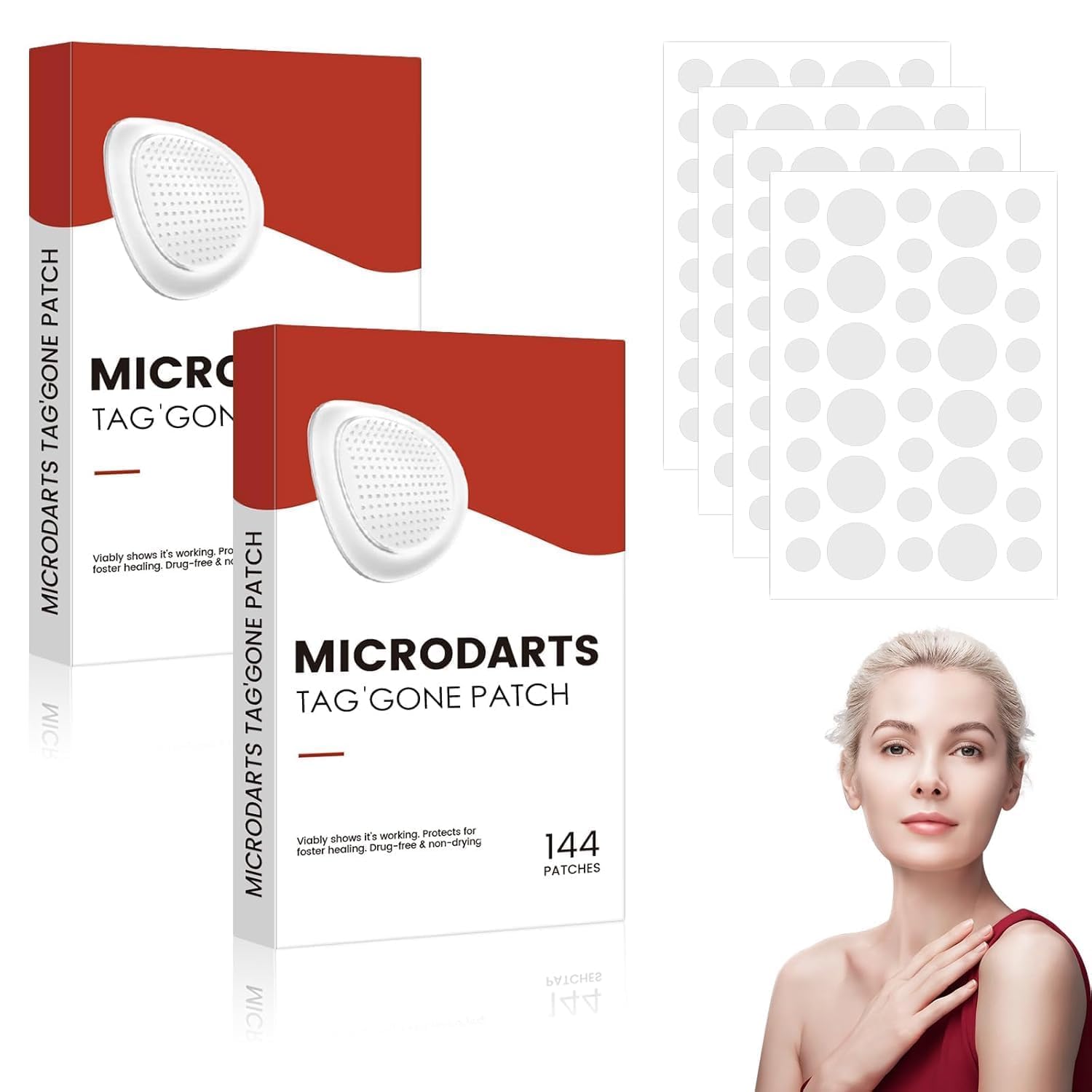 Pro Micro Darts Tag Gone Skin Patches – Natural Nano Pimple Plasters with Microdart Technology | Acne Spot Treatment Patches for All Skin Types (144 Patches)-image-40