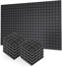 URBAN-X® Turbo Soundproofing Studio Acoustic Foam 1'x1' - 2 Inches 50D High Density, Soundproof Foam, Noise Reduction Panels, Echo Absorption (Set of 1, Black)