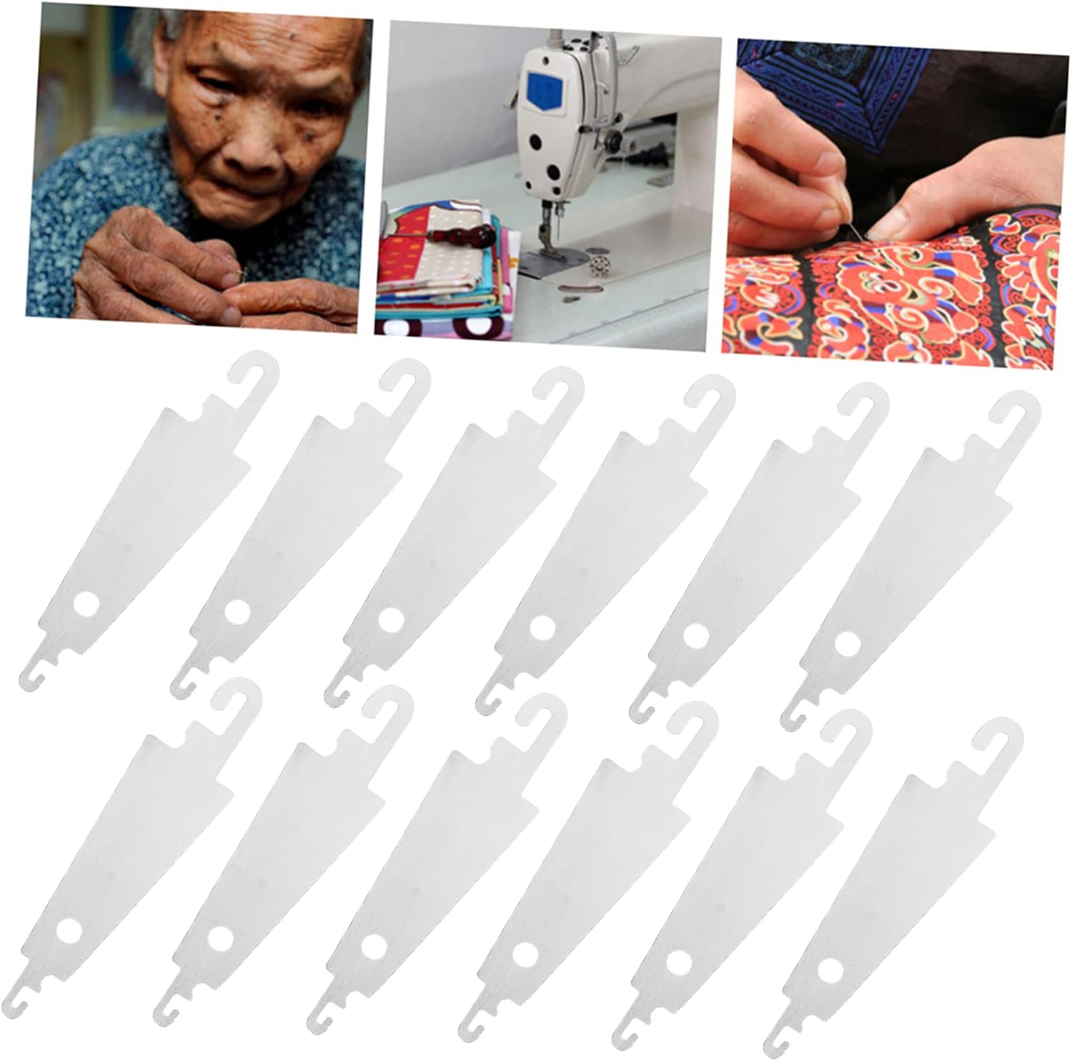 KONTONTY 100pcs Professional Hand Sewing Tool Large Eye Threader for Easy Threader