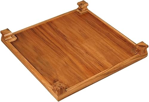 Miniatura 5 de LICHSY Tablero de ajedrez de madera maciza de 19 pulgadas, mesa de ajedrez, mesa de ajedrez, mesa de ajedrez, sin piezas de ajedrez, juego de mesa