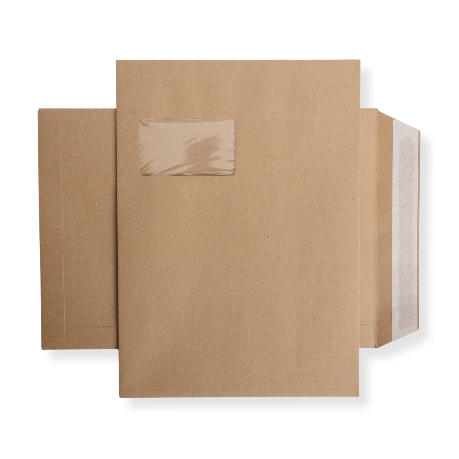 500 St. Versandtaschen extra stark 120 gr. DIN A4 C4 braun mit Fenster Kuvert Haftklebend Briefumschläge HK