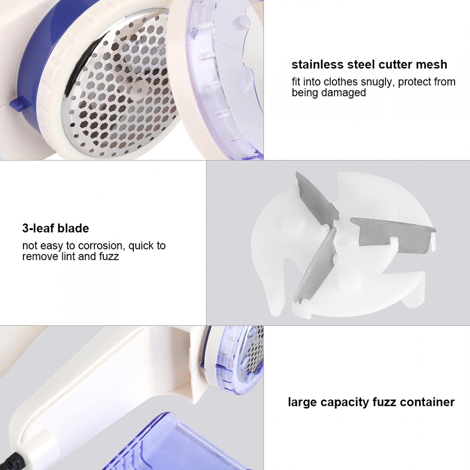 Rasoio per tessuti e levapelucchi, lame sostituibili per defuzzer elettrico portatile,Leva Pallini per Vestiti Levapelucchi Elettrico per maglione uso plug-in per rimuovere peli di vestiti pelucchi