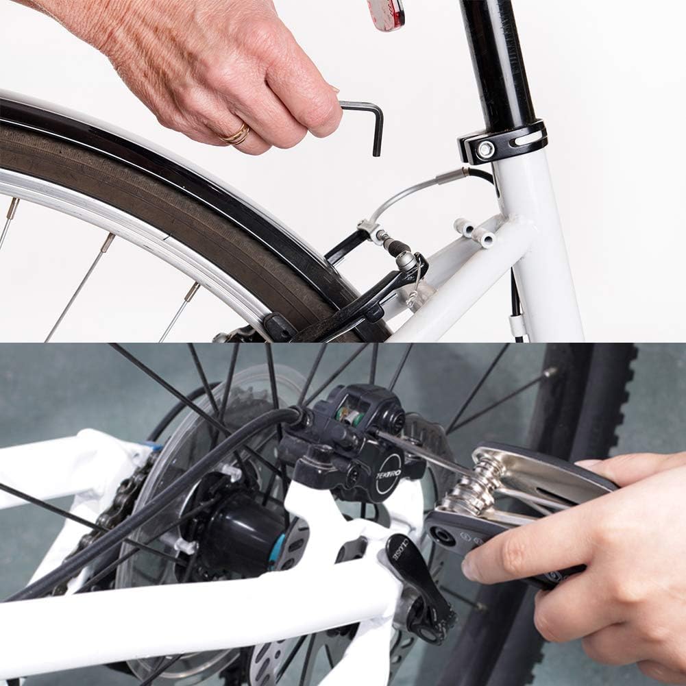 Kit di Riparazione Biciclette Fengzio con Pompa, Multitool e Strumenti di Emergenza 16 in 1