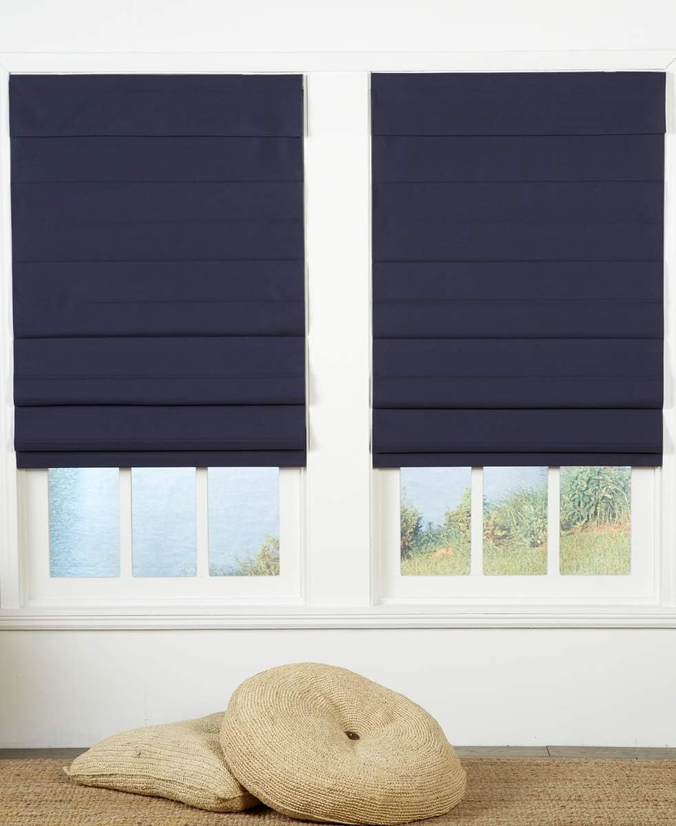 UBQ33X72NV Cordless Roman Shade44; Navy - 33 x 72 in.