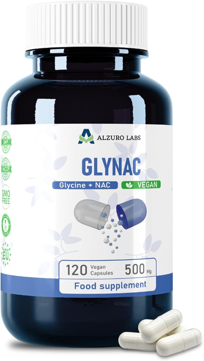 GlyNAC | 500mg High Strength |120 Vegan Capsules | Glycine & NAC Supplement (N-Acetyl Cysteine) for Metabolism & Immune Wellness | Antioxidant Dietary Supplement |Lab Tested, GMP Certified