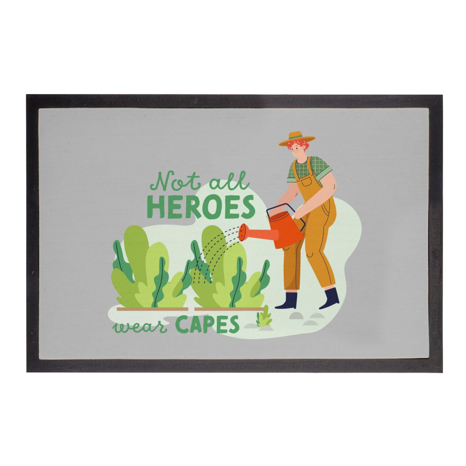 Paillasson Gris original à offrir à un jardinier - Tapis True Heroes 75x50