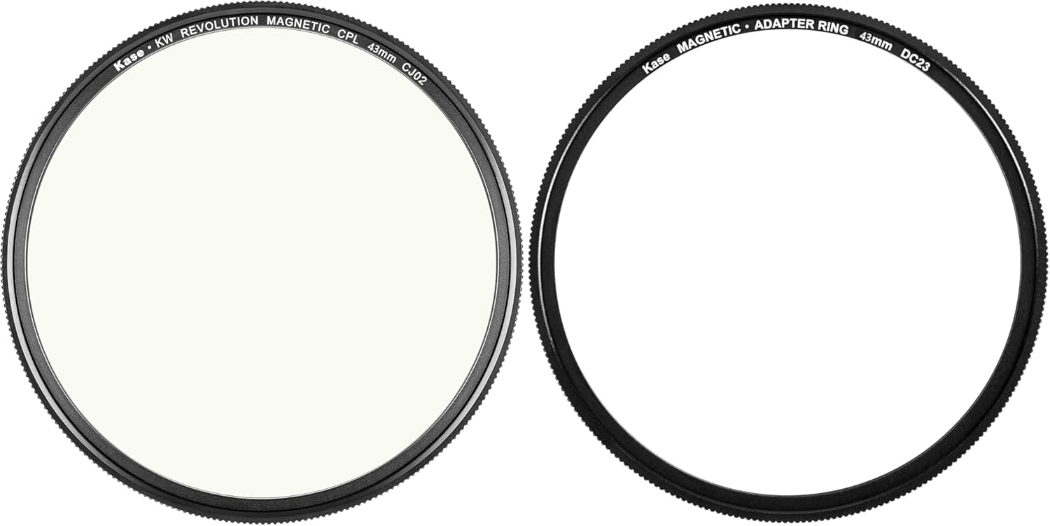 Kase Wolverine Revolution 49mm Magnetic CPL Shockproof Tempered Optical Glass Filter w Silver Ring & Adapter