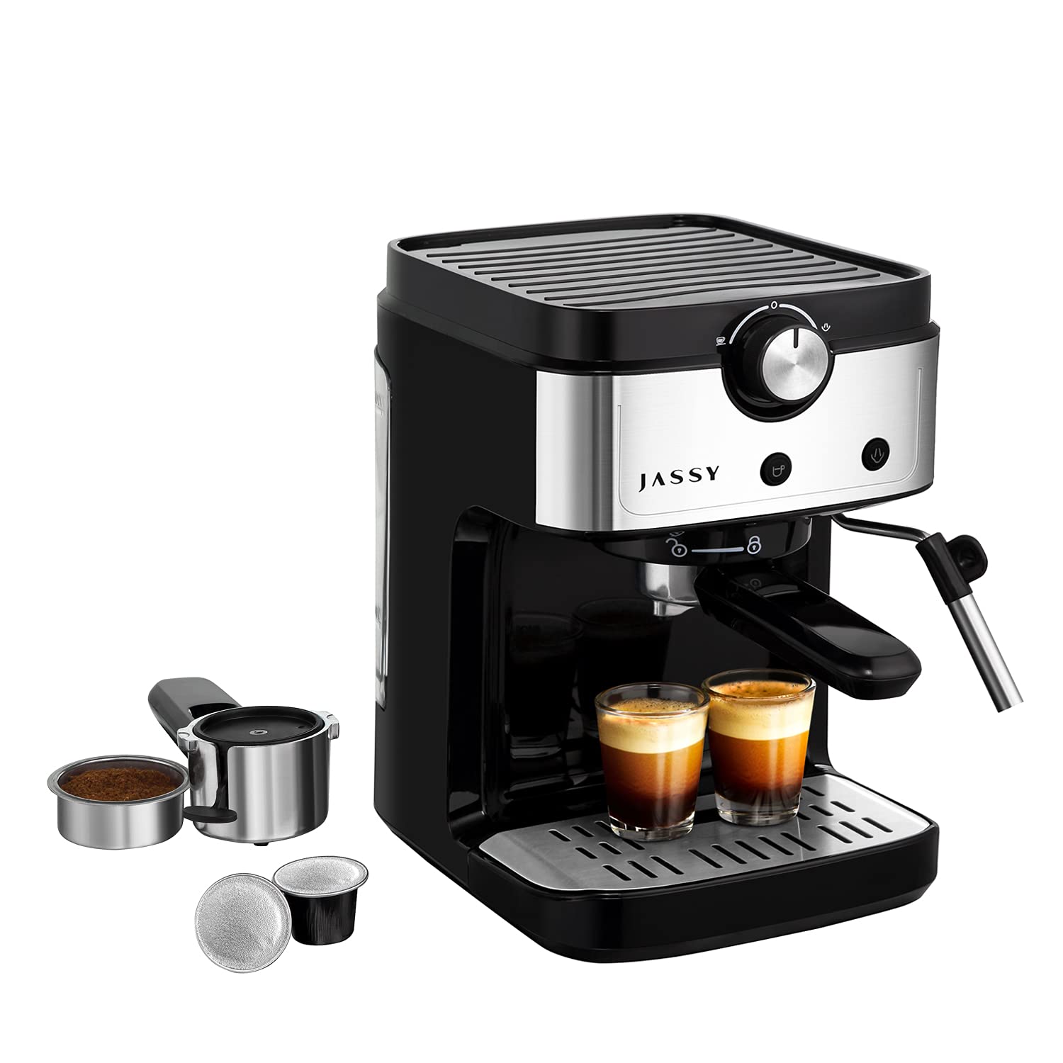 Espresso Machine Coffee Machine 19 Bar High Pressure Fast Heating System for Coffee Ground/Espresso Nespresso Capsules,Simple Operation for Home Barista Brewing,1300W