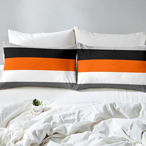 Miniatura 8 de Erosebridal Juego de funda de edredón con diseño geométrico de retazos, tamaño individual para niños, adolescentes y adultos, color verde, negro y