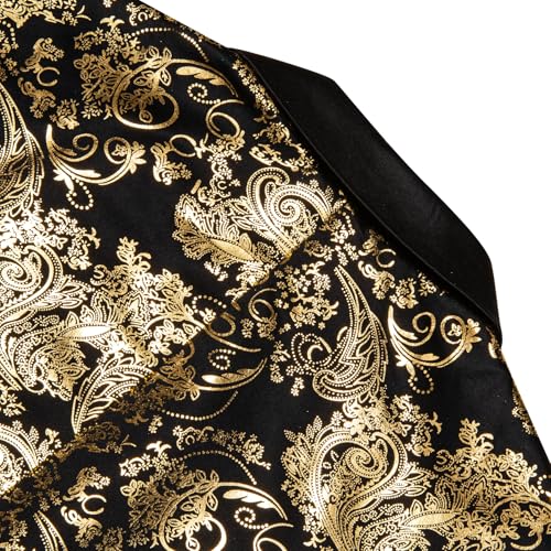 Image of Barry. Wang Men's Sport Coats & Blazers Flower Suit Jacket 1 Button Paisley Tuxedo Mardi Gras Carnival Parade Gift