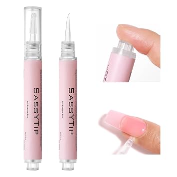 Nail Glue Remover Pen for Press On Nails, Click & Remove Design, Acetone-Free Gentle Formula for Fake Nails & Nail Glue, 0.11 fl.oz. 2 PCS