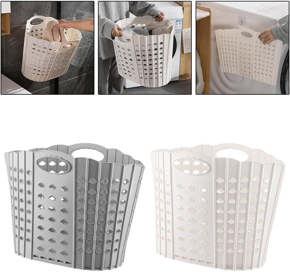 Aesthetic and Functional Folding Clothes Basket Perfectly Suited for Any Room (White)