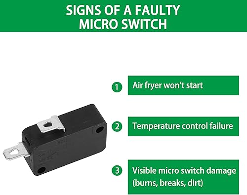 Miniatura 2 de Microinterruptor KW7-0, repuesto para freidora de aire XL, Power XL, Vortex, microinterruptores para horno microondas y cocina de inducción -