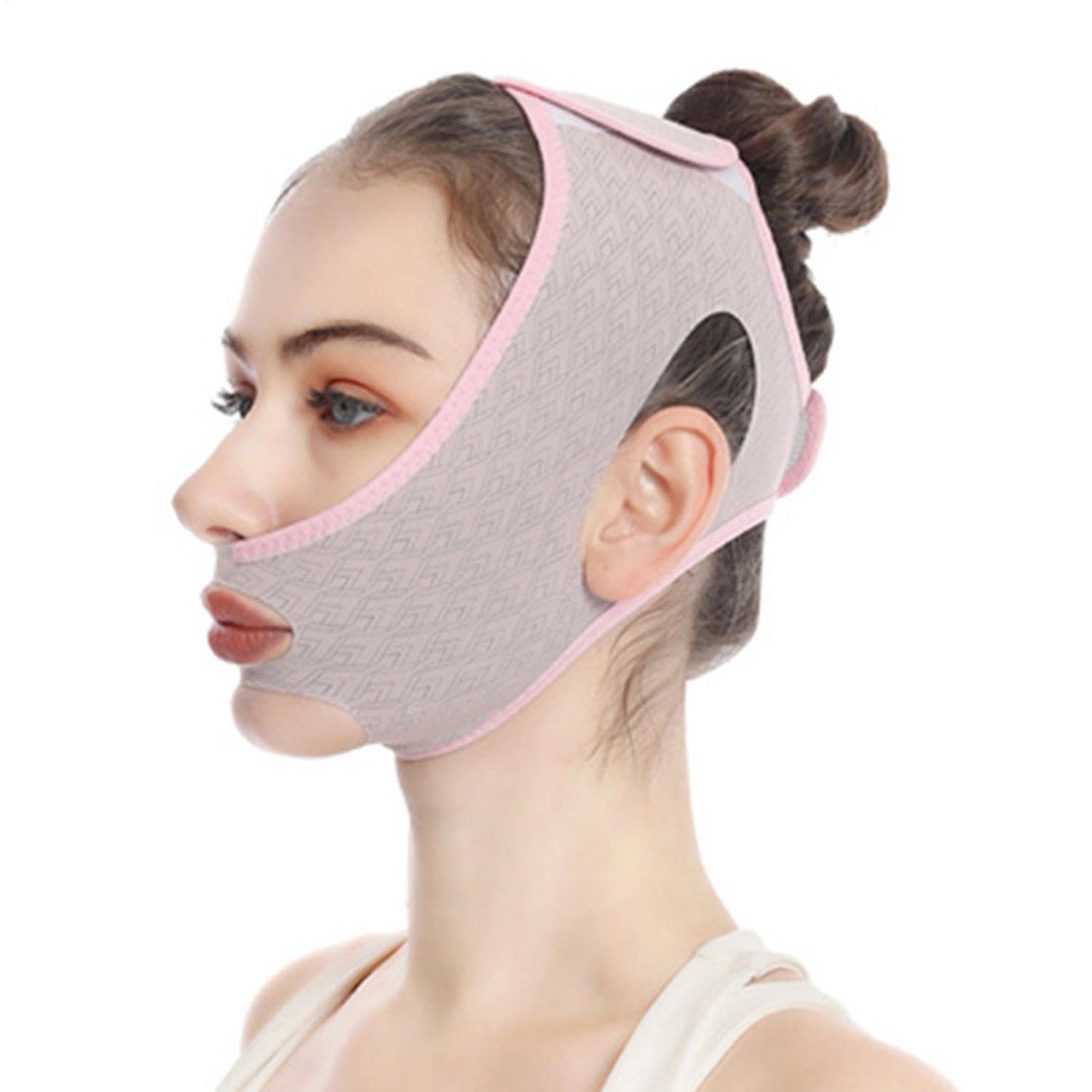 Adjustable V Face Lifting Strap, Breathable Double Chin Reducer, Reusable Face Shaping Band for Firming and Contouring, Comfortable Slimming Belt for Neck, Jawline, and Chin