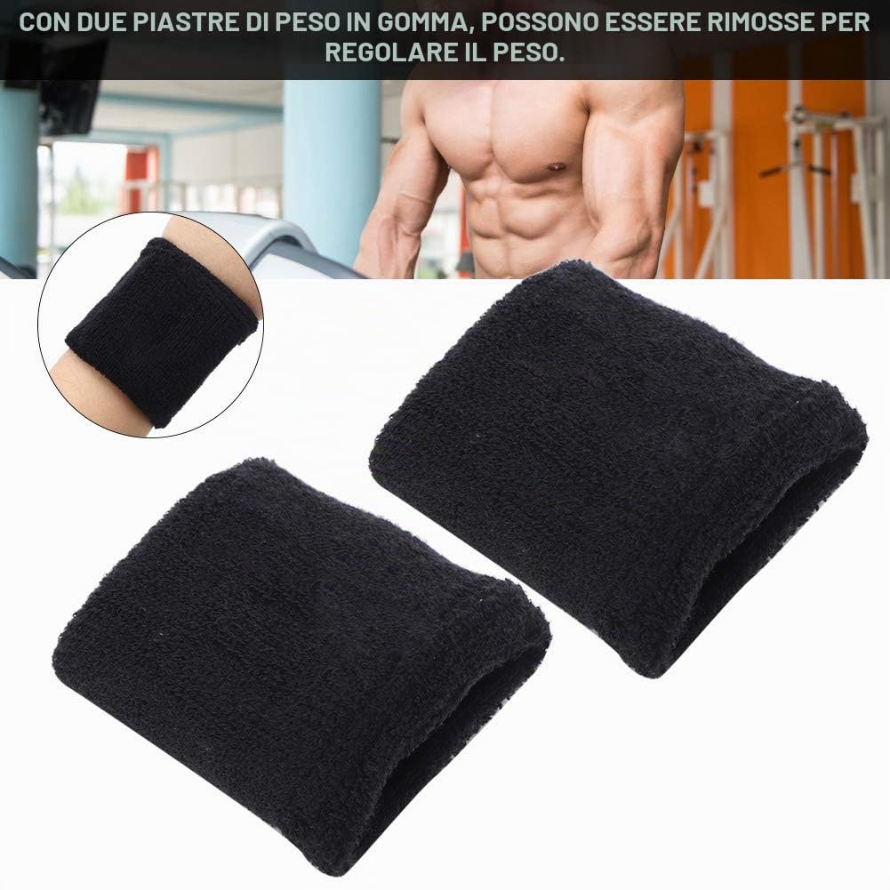 Polsiera Ponderata, Polsiera Pesata 0.5Kg, 2 Pezzi Pesi Polso, Pesi Caviglia Braccio Mano Sacchetti di Sabbia, Attrezzature per Allenamento Fitness per Camminare Corsa Palestra Sport All'Aperto(Nero)
