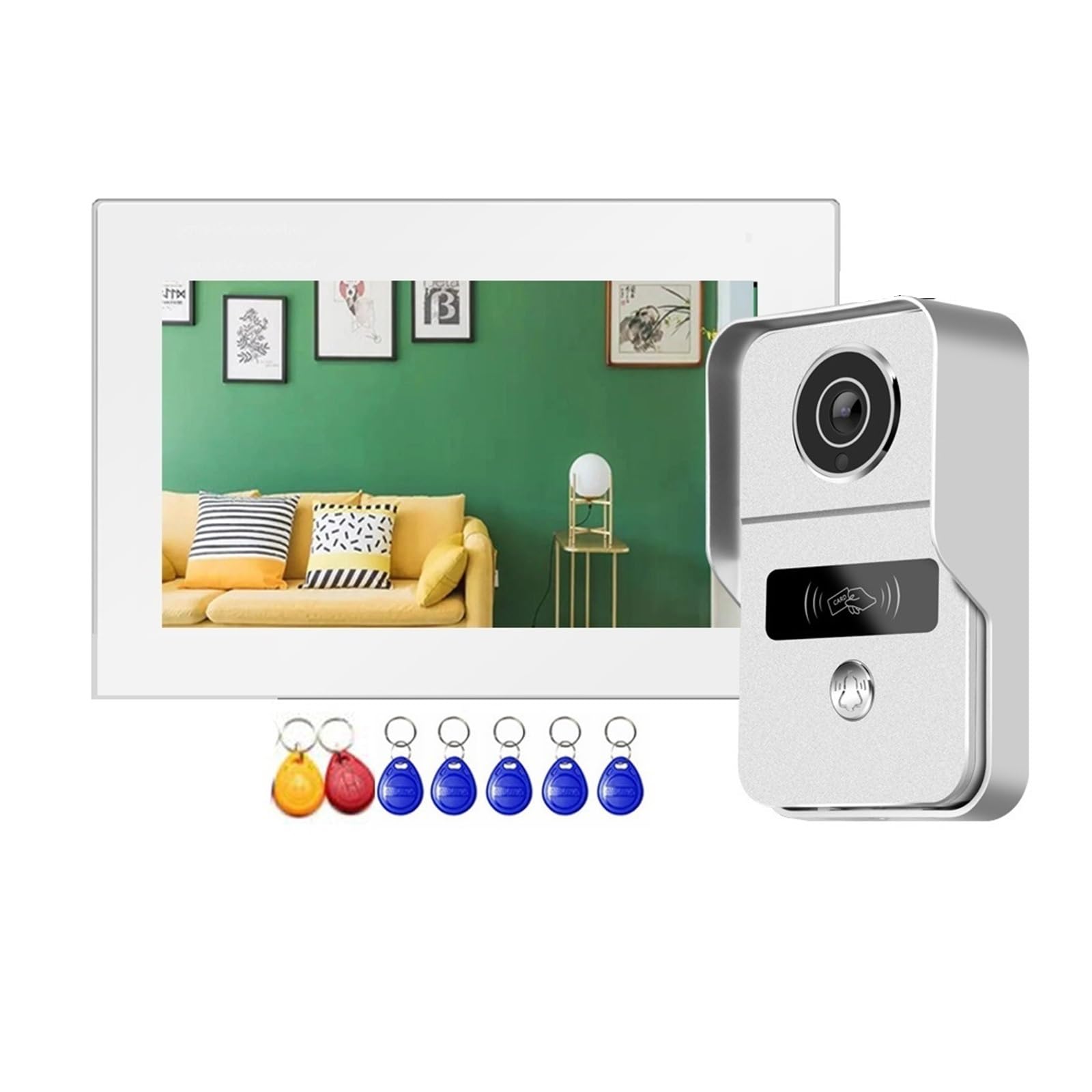 Sonnette sans fil interphone vidéo wifi intelligente avec écran tactile 1080P
