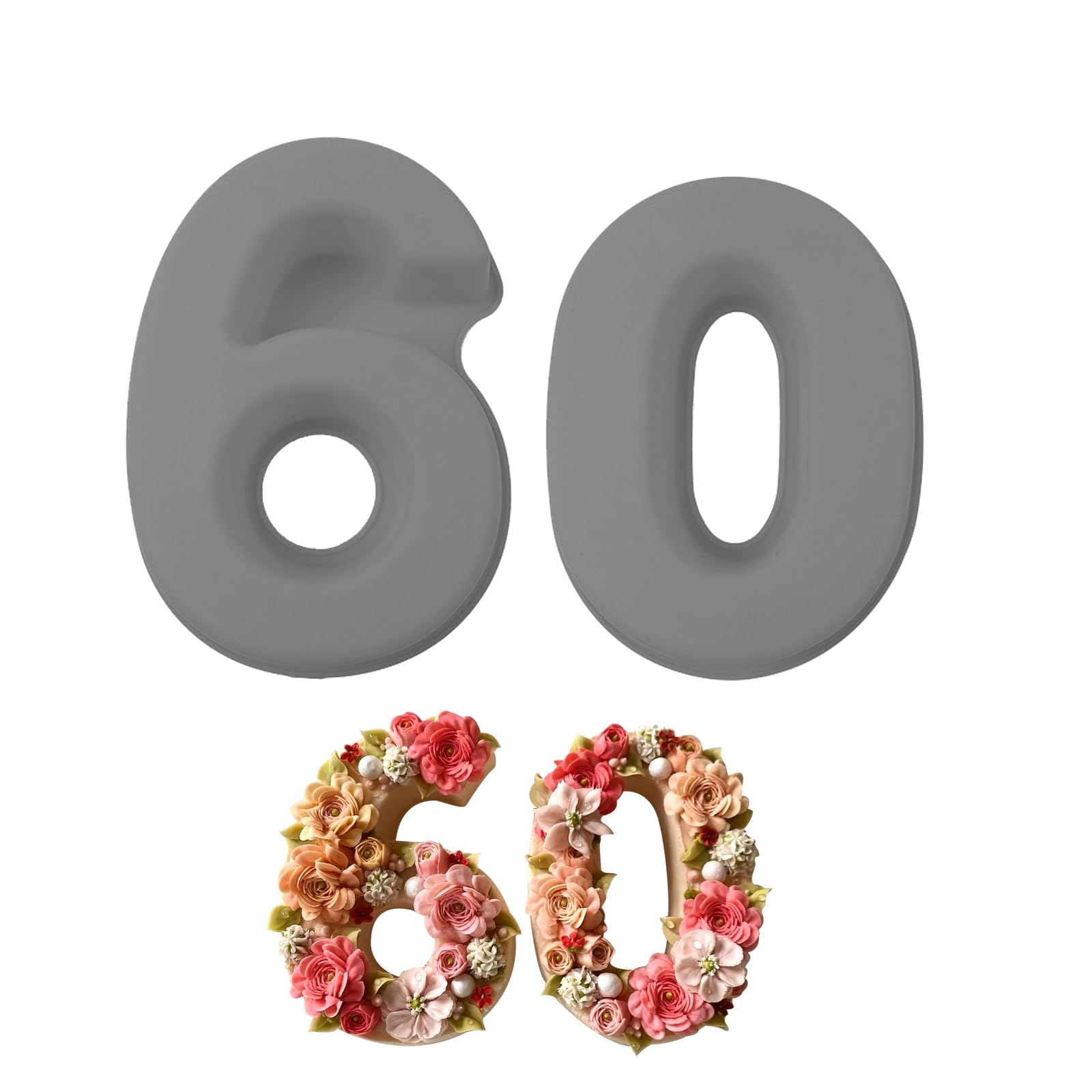 Number Cake Backformen Silikon - 9 Stück Zahlen 0-8 Für Geburtstagskuchen