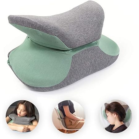 Amazon 最新型 お昼寝枕 うつ伏せ 枕 ネックピロー 低反発 うつぶせ オフィス デスクまくら 多機能 腰枕 腰当てクッション 背中クッション 昼寝用枕 首枕 旅行用枕 自宅 子供 椅子 車用 グリーン 携帯枕 オンライン通販