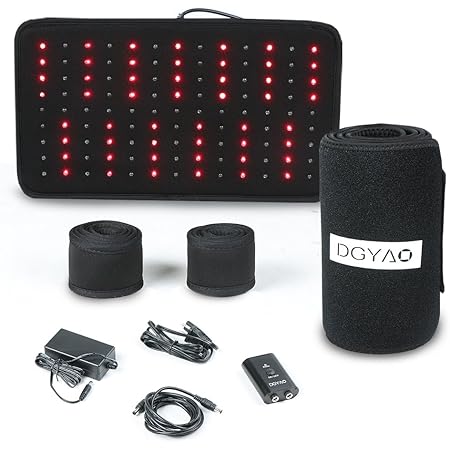 DGYAO Red & Infrared Light Therapy Belt for Pain Relief Flexible Wearable Wrap Deep Therapy Pad with Timer for Back Shoulder Joints Muscle Pain Relief Device