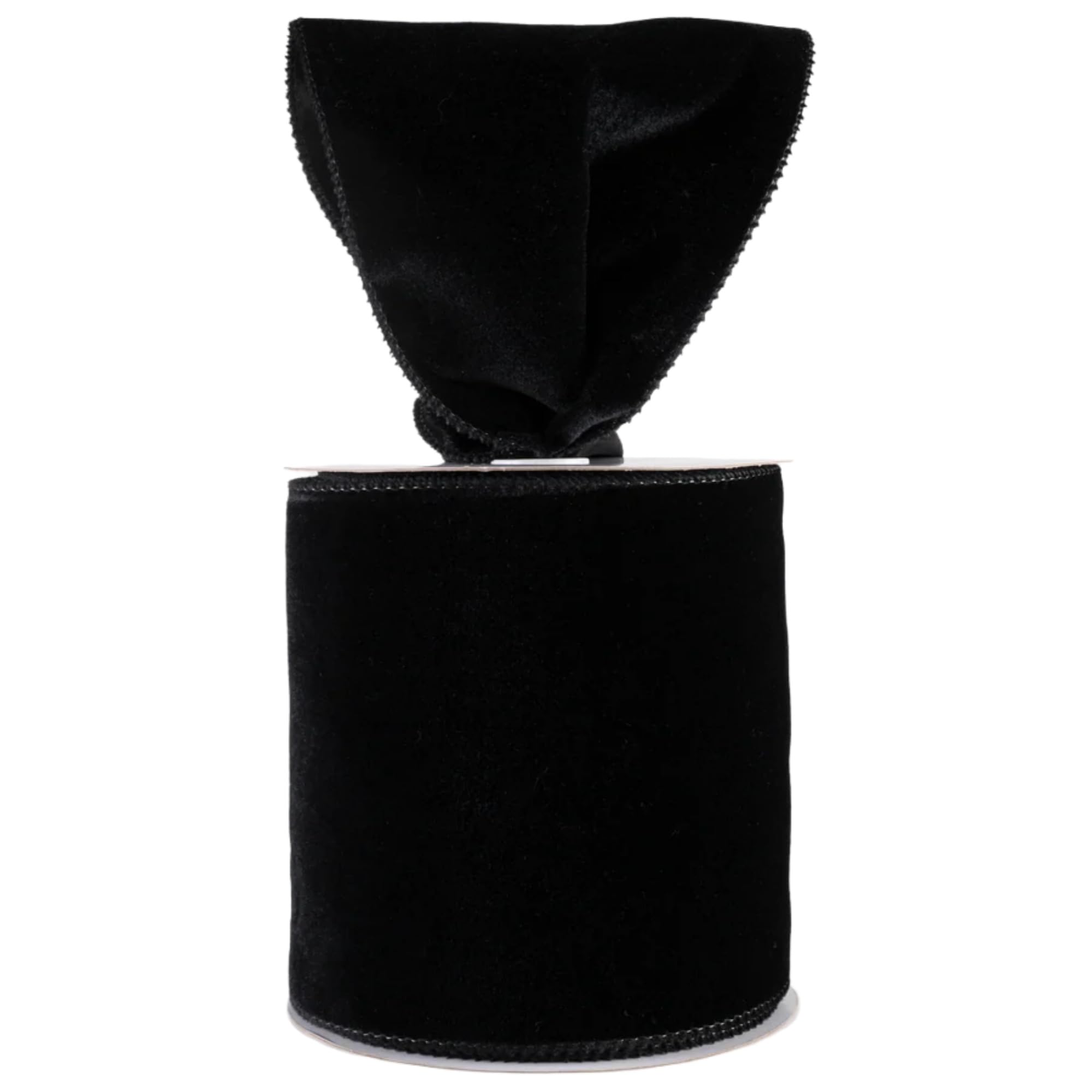Velvet Wired Edge Ribbon, 4 Inch Width, Christmas Gift Wrapping Ribbon, Waterproof for Wreath DIY Crafts (Black, 10 Yards)