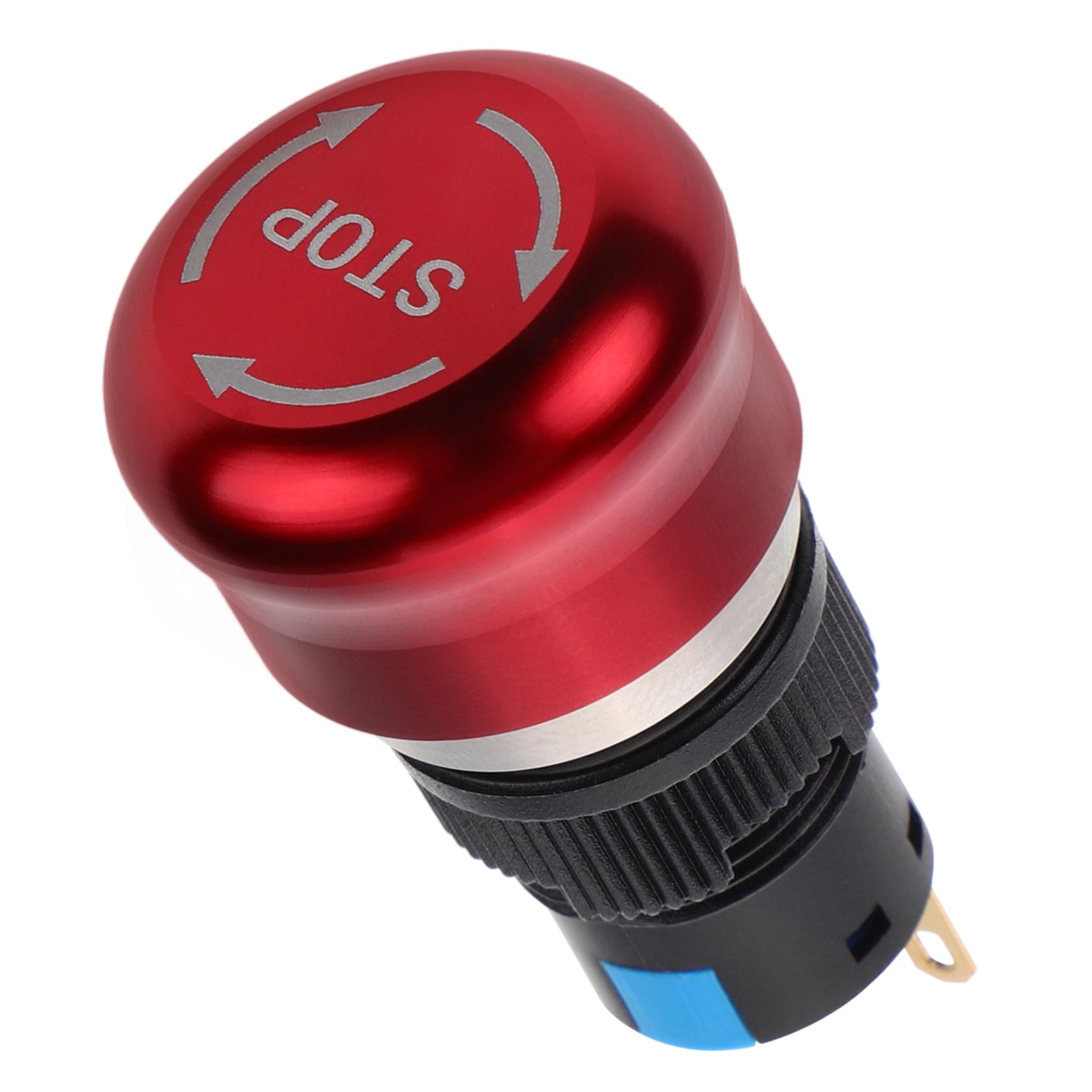 5 Pièces Bouton poussoir en métal robot alarme basculer désactivé sortie boutons poussoirs bouton d'arrêt boutons d'urgence bouton d'urgence boutons d'arrêt Laiton nickelé rouge